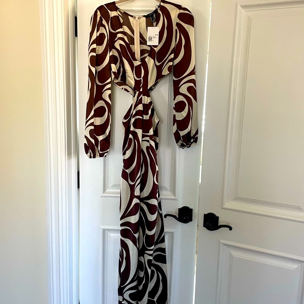 Forever 21 Brown and Cream Maxi Dress
